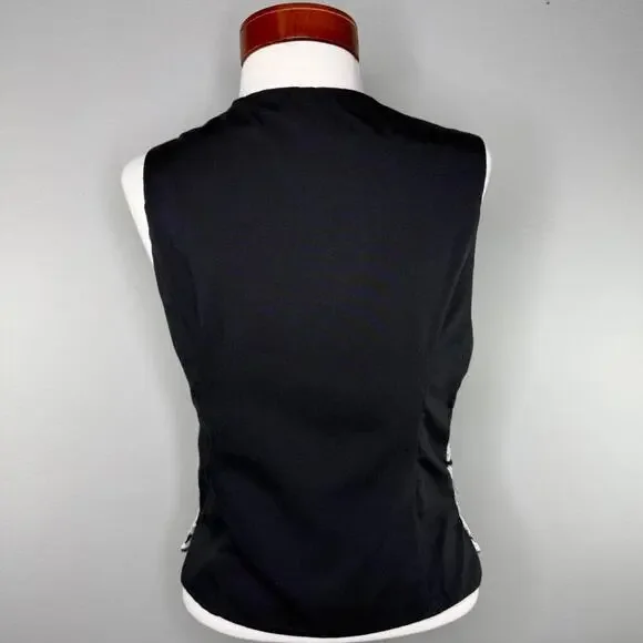 Vintage Express Embroidered Black Vest Size S Americana Western Indie‎ Folk - Picture 7 of 10